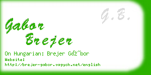 gabor brejer business card